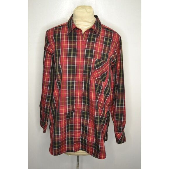 Orvis Tops - Orvis Women's 18 Red Buffalo Plaid Long Sleeve Button Down Tunic Shirt